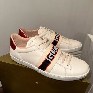 Gucci Women’s Ace Sneakers Shoes Stripe Ivory 42